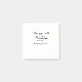 Notas Post-it® Feliz 30 cumpleaños agregar fecha elegante simple