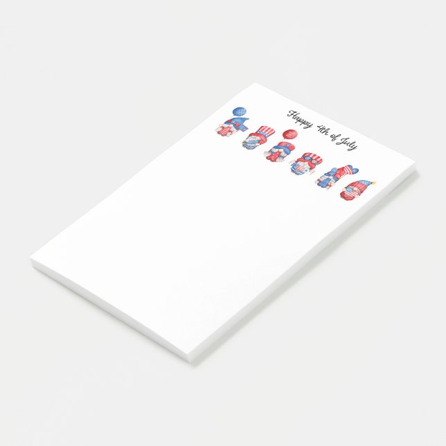 Notas Post-it® Feliz 4 de julio a Gnomes (En perspectiva)