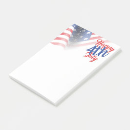 Notas Post-it® Feliz 4 de julio Bandera estadounidense