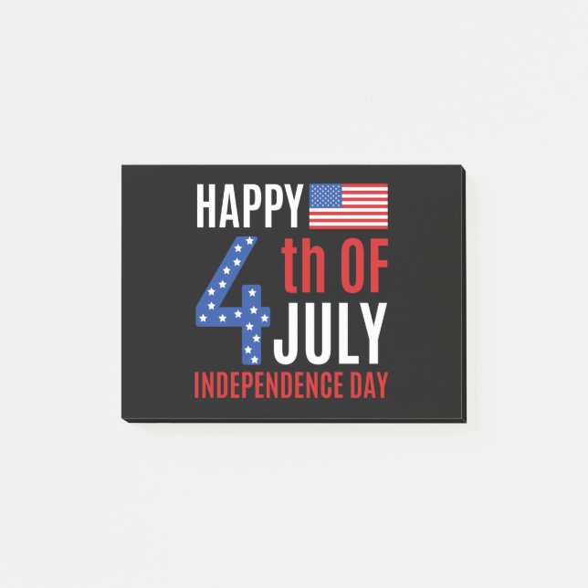 Notas Post-it® Feliz 4 De Julio Día De La Independencia (Anverso)