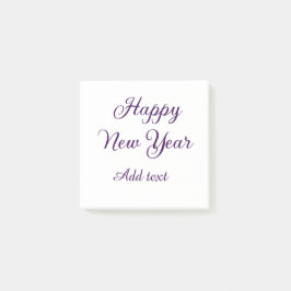 Notas Post-it® Feliz año nuevo caligrafía púrpura simple minimali