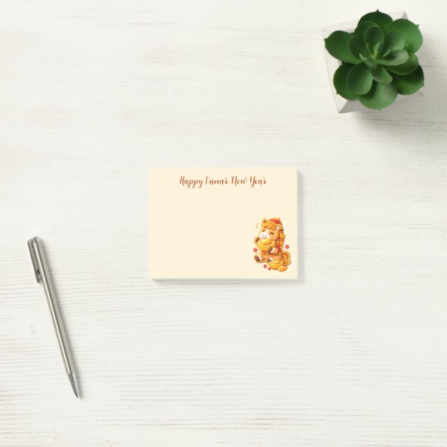 Notas Post-it® Feliz año nuevo lunar caballo (Oficina)