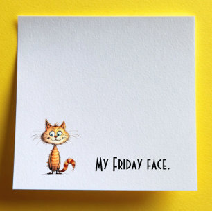 Notas Post-it® Feliz Cara de Viernes de Gato de Dibujos Animados 