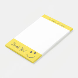 Notas Post-it® Feliz Cara Sonriente Gracias Agregar Nombre