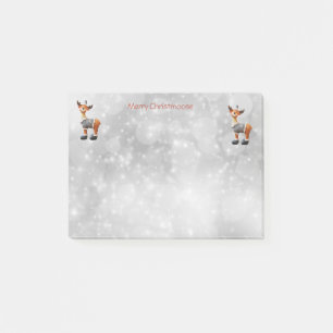 Notas Post-it® Feliz Christmoose que lleva un sombrero