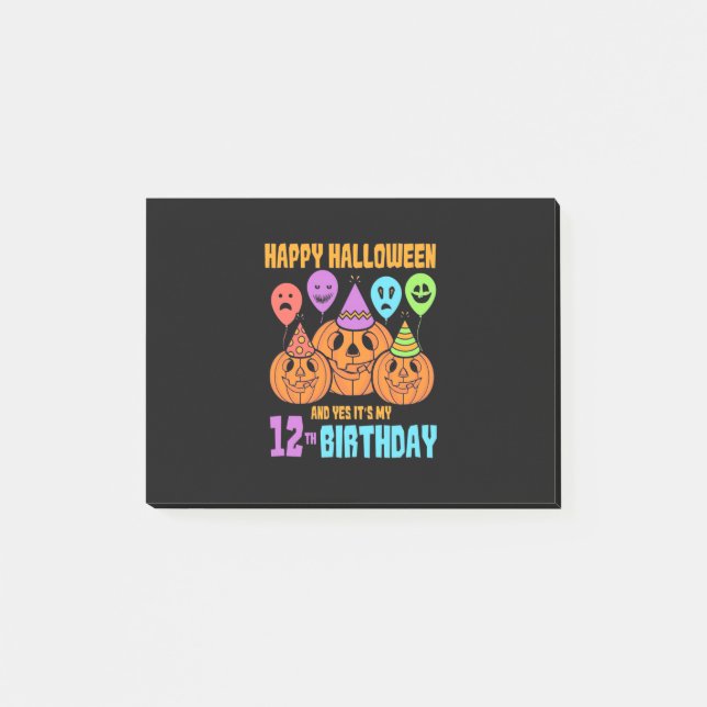 Notas Post-it® Feliz cumpleaños 12 de Halloween (Anverso)