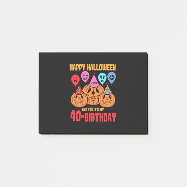 Notas Post-it® Feliz cumpleaños 40 de Halloween (Anverso)