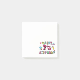 Notas Post-it® Feliz cumpleaños 7. 7 años.