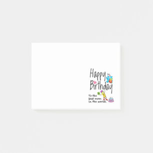 Notas Post-it® Feliz cumpleaños a la mejor madre del mundo