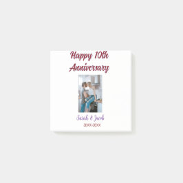 Notas Post-it® Feliz décimo aniversario foto boda apellido d
