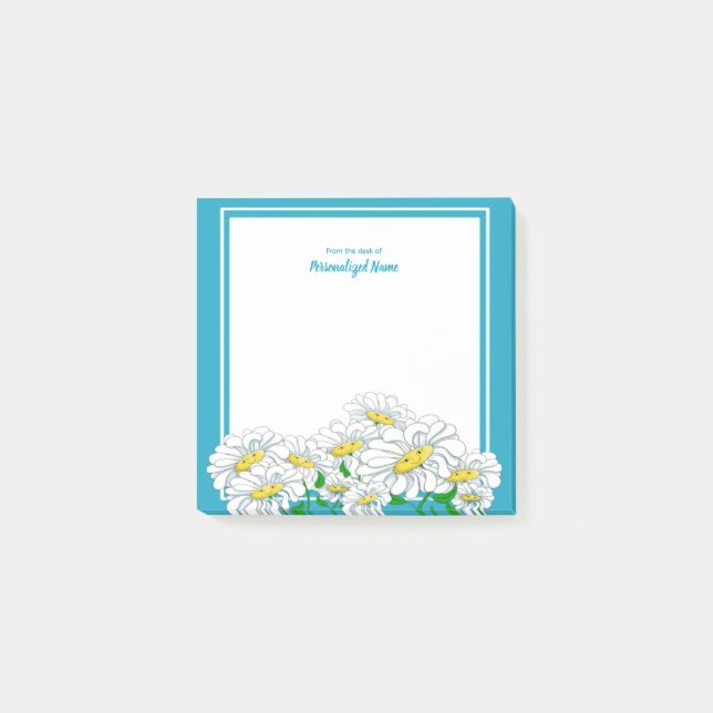Notas Post-it® Feliz Día Azul - Blanco (Anverso)
