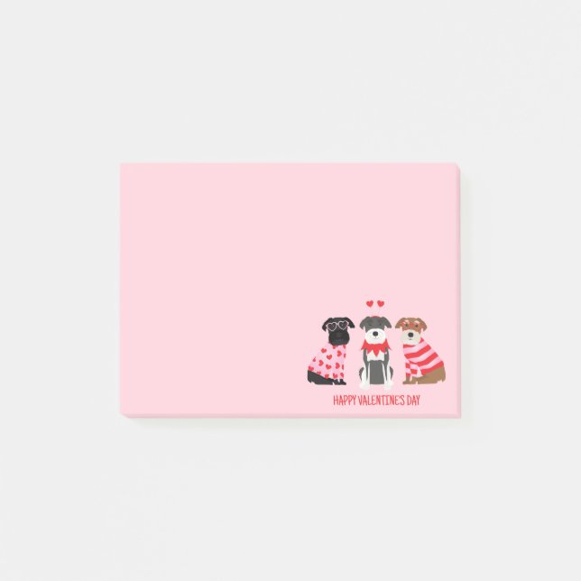 Notas Post-it® Feliz Día de San Valentín Perros Schnauzer (Anverso)