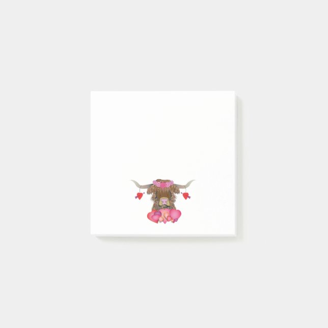 Notas Post-it® Feliz Día de San Valentín vaca (Anverso)