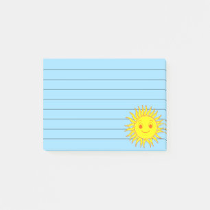Notas Post-it® Felíz dibujo de cara de sol en línea