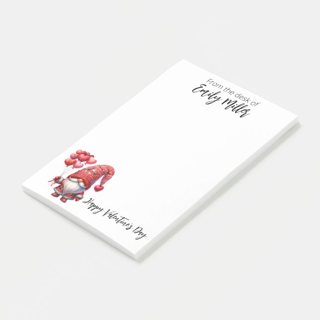 Notas Post-it® Feliz Gnome del Día de San Valentín (En perspectiva)