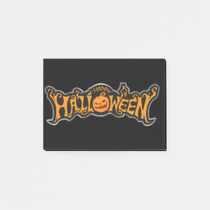 Notas Post-it® Feliz Halloween Ruby Eye Pumpkin Marco de Plata