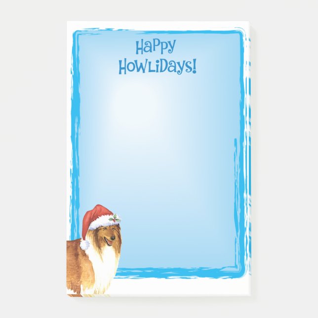 Notas Post-it® Feliz Howlidays Collie (Anverso)
