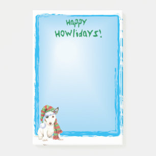 Notas Post-it® Feliz Howlidays Mini Bull Terrier