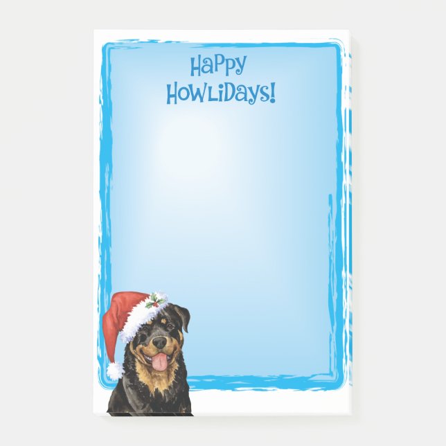 Notas Post-it® Feliz Howlidays Rottweiler (Anverso)