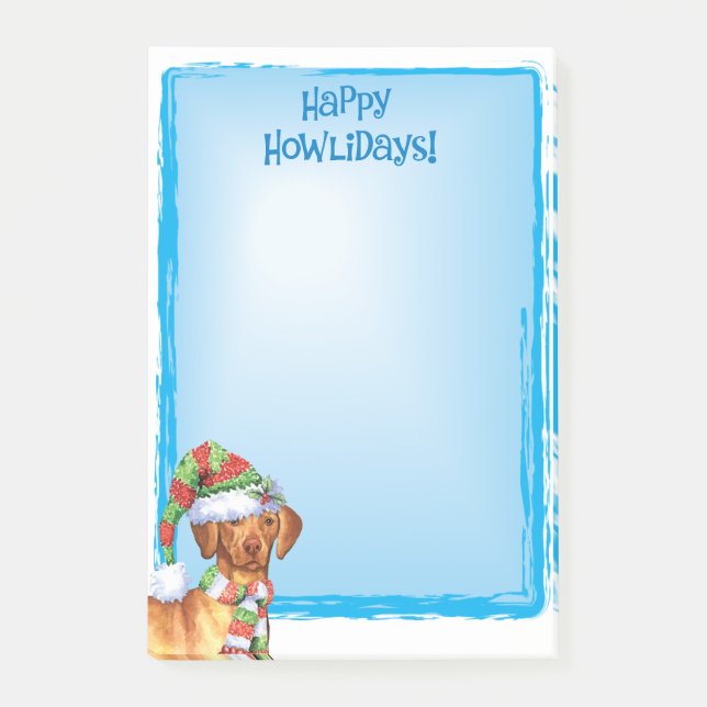 Notas Post-it® Feliz Howlidays Vizsla (Anverso)