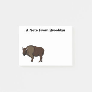 Notas Post-it® Feliz ilustracion de búfalo de bisonte americano