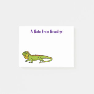 Notas Post-it® Feliz ilustracion personalizado de iguana verde