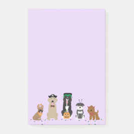 Notas Post-it® Feliz morado de perros de Halloween