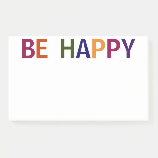 Notas Post-it® Feliz Multicolor 10 x 6 (Anverso)