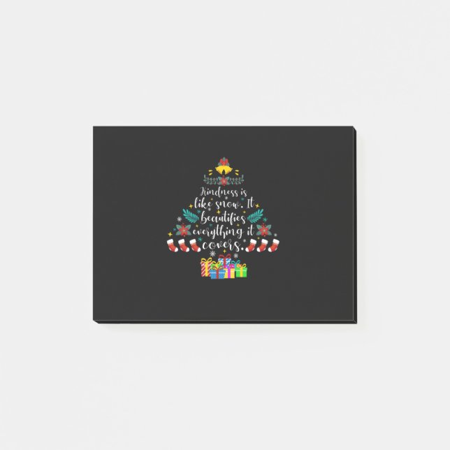 Notas Post-it® Feliz Navidad Amabilidad Como Nieve (Anverso)