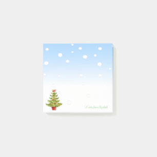 Notas Post-it® Feliz Navidad, Árbol de navidad acuarela