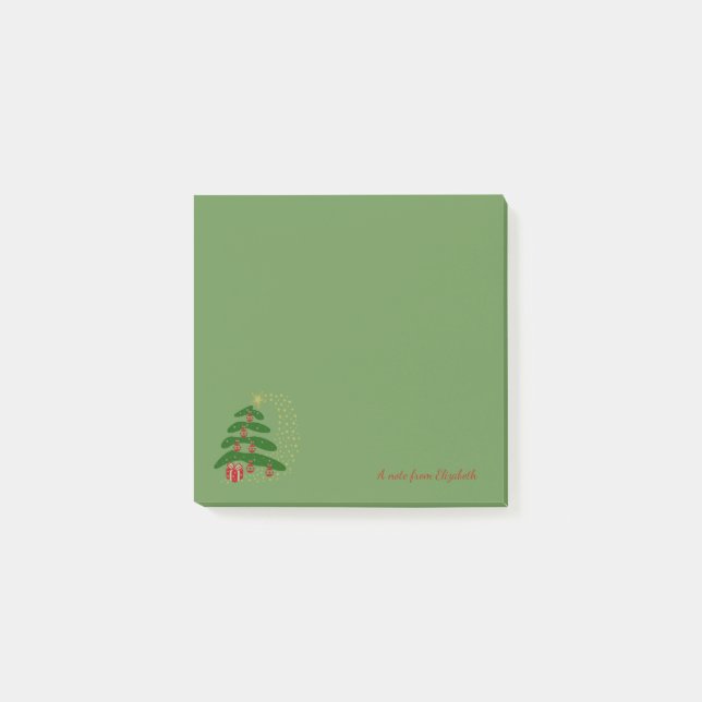 Notas Post-it® Feliz Navidad, Árbol de Navidad - Personalizado (Anverso)