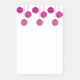 Notas Post-it® Feliz Navidad Balbuceos Ornamentos calientes Rosa 