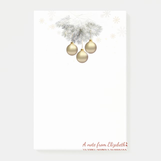 Notas Post-it® Feliz Navidad,Bolas de Navidad-Personalizadas (Anverso)