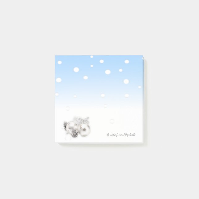 Notas Post-it® Feliz Navidad, bolas de Navidades - Personalizado (Anverso)