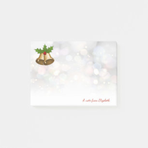 Notas Post-it® Feliz Navidad,Campana de Navidad,Bokeh-Personaliza