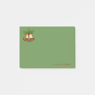 Notas Post-it® Feliz Navidad,Campana de Navidad,Verde-Personaliza