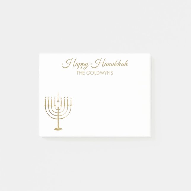 Notas Post-it® Feliz Navidad en Menorah 4x3 (Anverso)