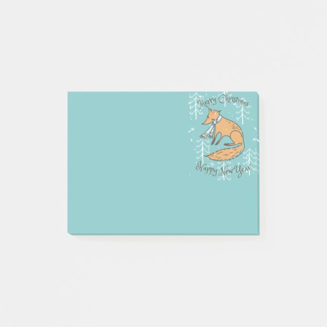 Notas Post-it® Feliz Navidad Fox Cozy (Anverso)