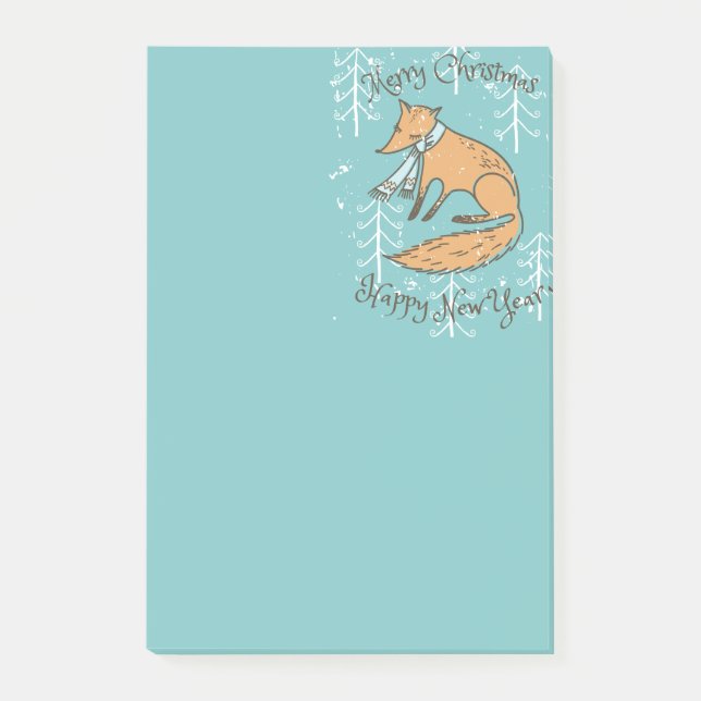 Notas Post-it® Feliz Navidad Fox Cozy (Anverso)