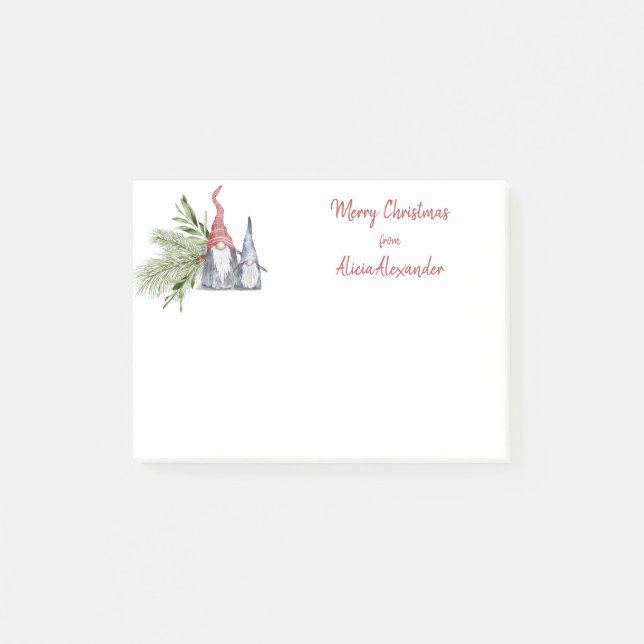 Notas Post-it® Feliz Navidad lindo Escandinavo Gnomes Sticky (Anverso)