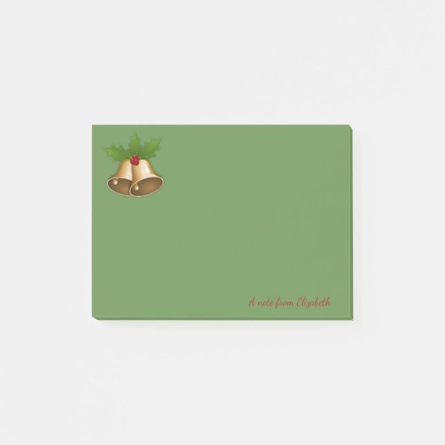 Notas Post-it® Feliz Navidad, Navidades amordazan, verde-personal (Anverso)