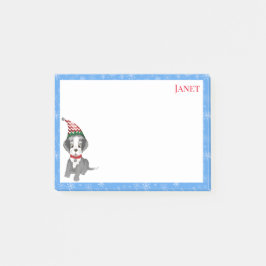 Notas Post-it® Feliz Navidad Nombre de Cachorro Festivo Schnauzer