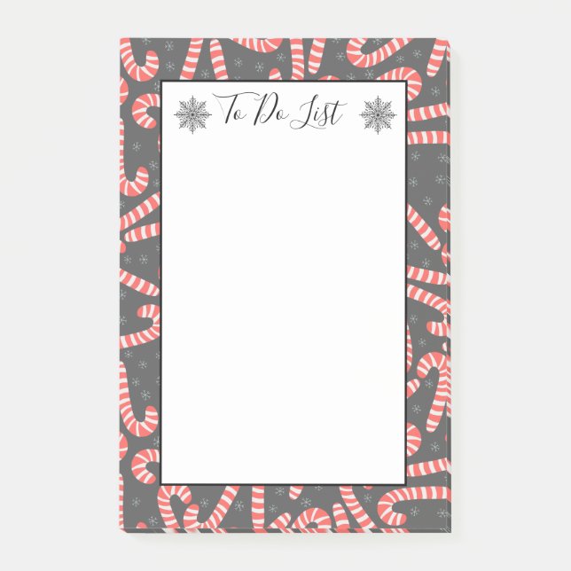 Notas Post-it® Feliz Navidad Peppermint Candy Canes para hacer la (Anverso)