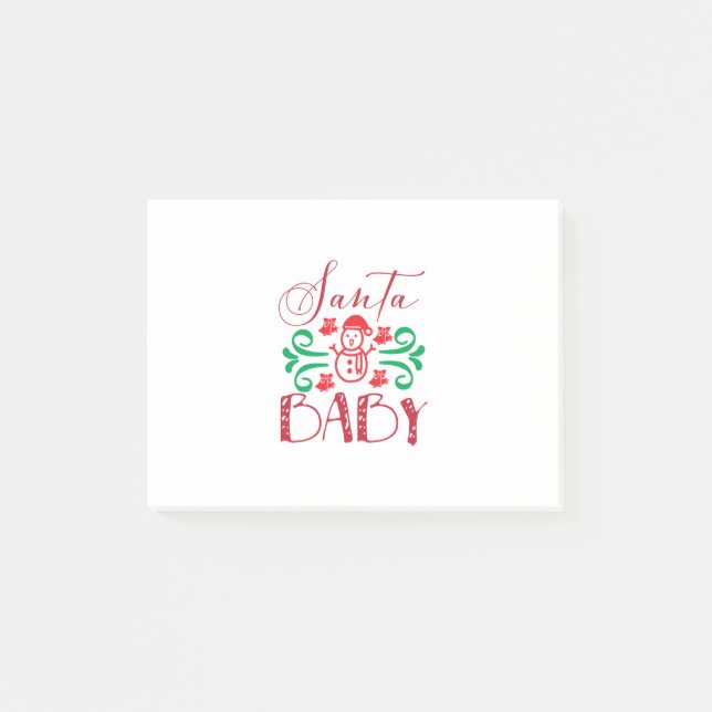 Notas Post-it® Feliz Navidad Santa Bebé (Anverso)