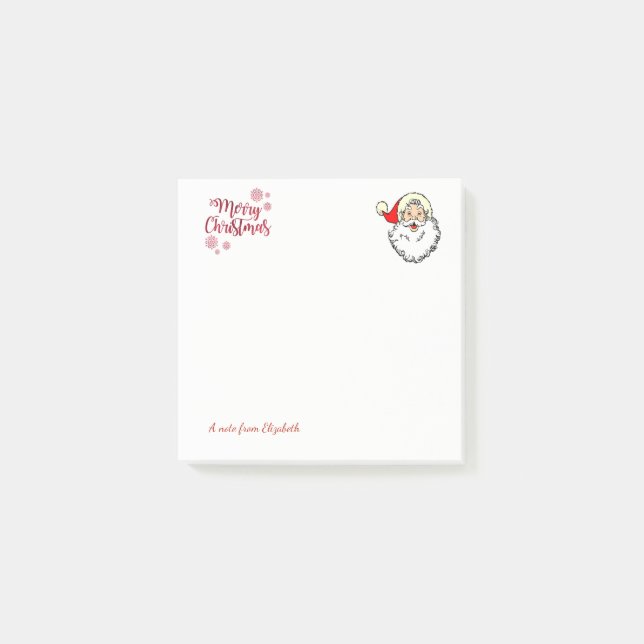 Notas Post-it® Feliz Navidad, Santa Claus personalizado (Anverso)