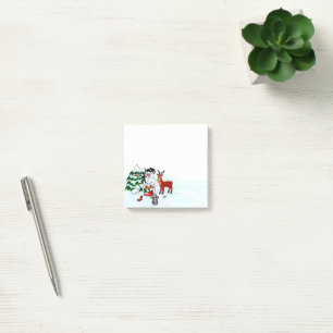 Notas Post-it® ¡Feliz Navidad! Snowman con sus amigos