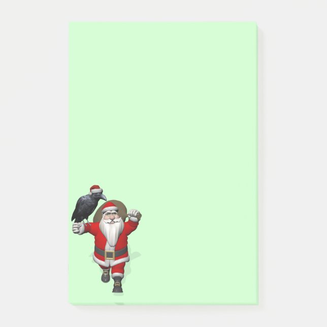 Notas Post-it® Feliz Papá Noel con gran raval negro (Anverso)