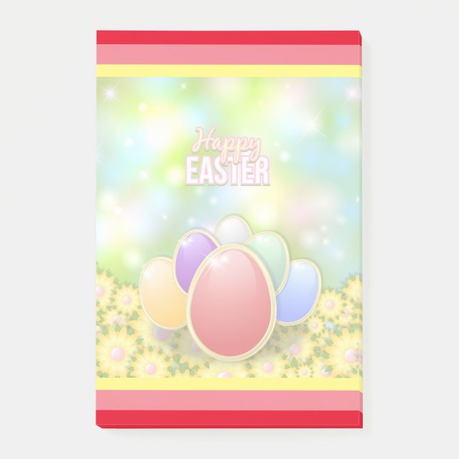 Notas Post-it® Feliz Pascua Bunny Floral (Anverso)