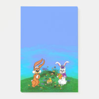 ¡Feliz Pascua! Conejo con conejo y pollo