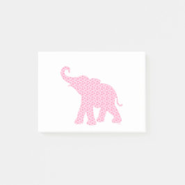 Notas Post-it® Felíz patrón de elefante rosa